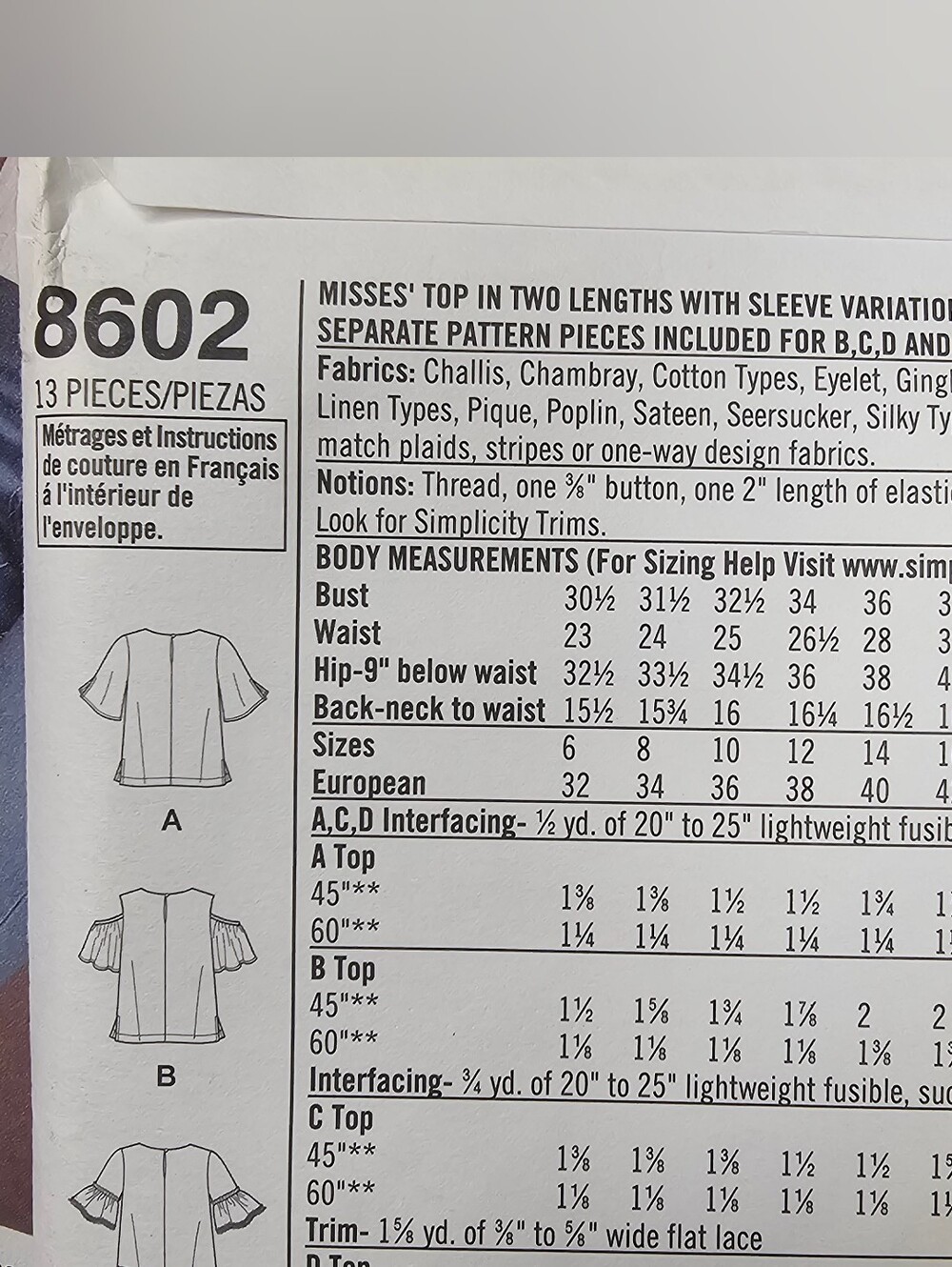 Simplicity Sewing Pattern 8602 - Picture 4 of 4